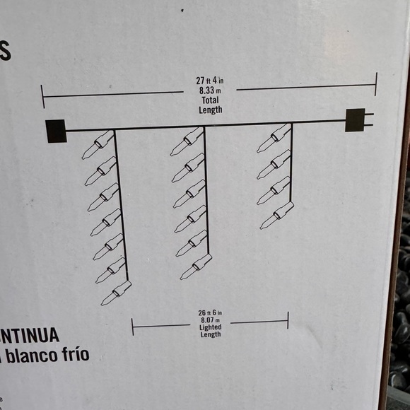 HOME ACCENTS 300 COOL WHITE LED ICICLE LIGHTS STEADY LIT SUPER BRIGHT "WEDDINGS" - Picture 5 of 7